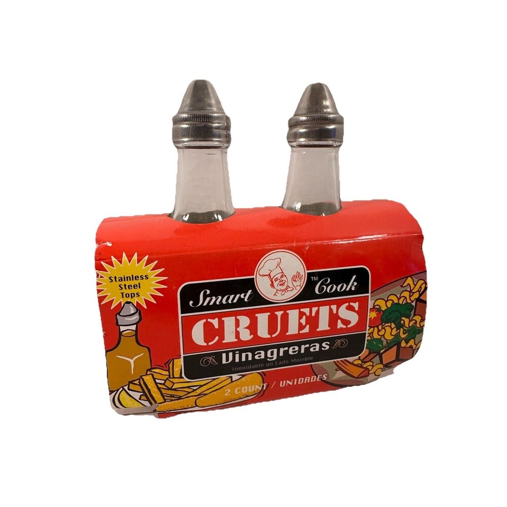 Cruets Smart Cool Vinagreras Stainless Steel Top Set Of 2